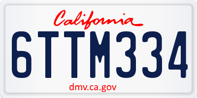 CA license plate 6TTM334