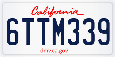 CA license plate 6TTM339