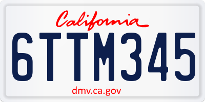 CA license plate 6TTM345