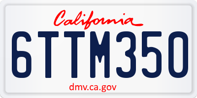 CA license plate 6TTM350