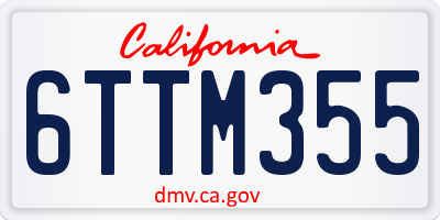 CA license plate 6TTM355