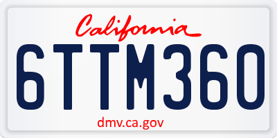 CA license plate 6TTM360