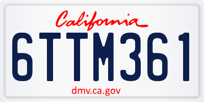 CA license plate 6TTM361