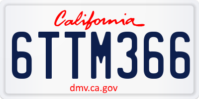 CA license plate 6TTM366