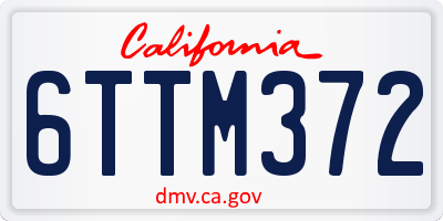 CA license plate 6TTM372