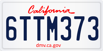 CA license plate 6TTM373