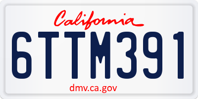 CA license plate 6TTM391