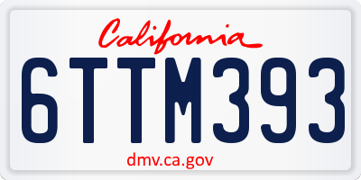 CA license plate 6TTM393