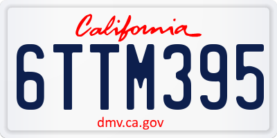CA license plate 6TTM395