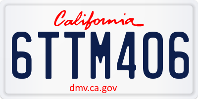 CA license plate 6TTM406