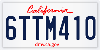 CA license plate 6TTM410