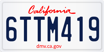 CA license plate 6TTM419