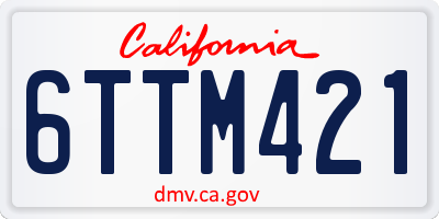 CA license plate 6TTM421