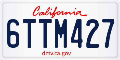 CA license plate 6TTM427