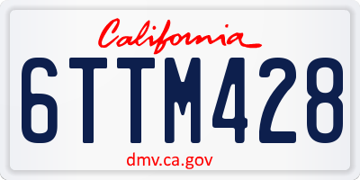 CA license plate 6TTM428