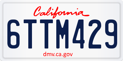 CA license plate 6TTM429