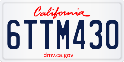 CA license plate 6TTM430