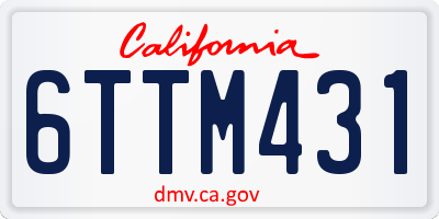 CA license plate 6TTM431