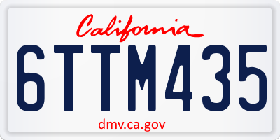 CA license plate 6TTM435