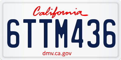 CA license plate 6TTM436