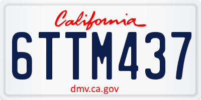 CA license plate 6TTM437