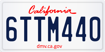 CA license plate 6TTM440