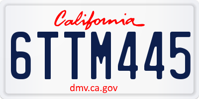 CA license plate 6TTM445