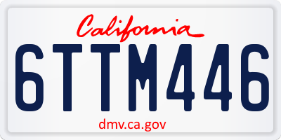 CA license plate 6TTM446