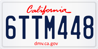 CA license plate 6TTM448