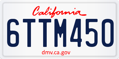 CA license plate 6TTM450