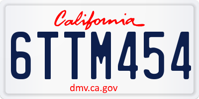 CA license plate 6TTM454