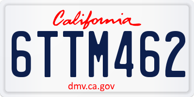 CA license plate 6TTM462