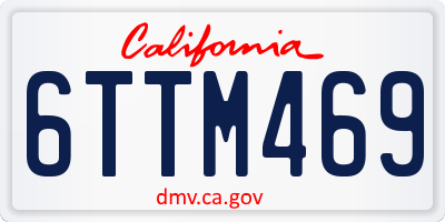 CA license plate 6TTM469