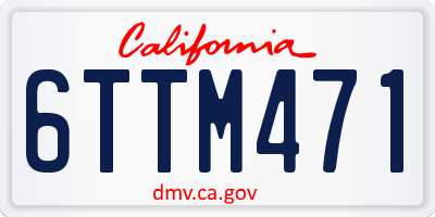 CA license plate 6TTM471