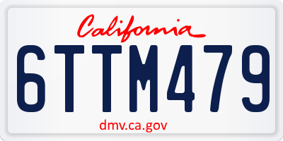 CA license plate 6TTM479