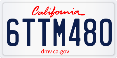 CA license plate 6TTM480