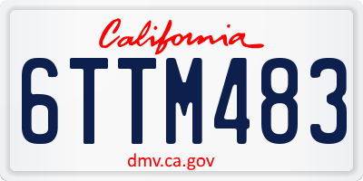 CA license plate 6TTM483