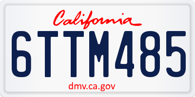 CA license plate 6TTM485