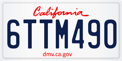 CA license plate 6TTM490