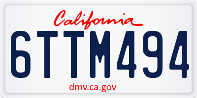 CA license plate 6TTM494