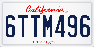 CA license plate 6TTM496
