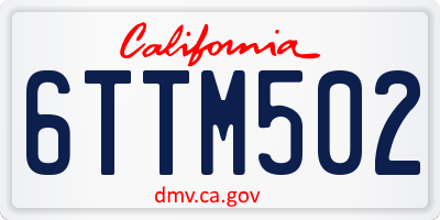 CA license plate 6TTM502
