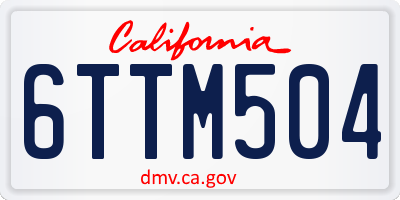 CA license plate 6TTM504