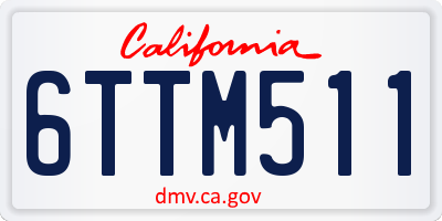 CA license plate 6TTM511