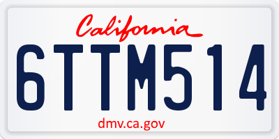 CA license plate 6TTM514