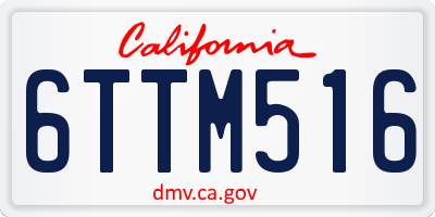 CA license plate 6TTM516