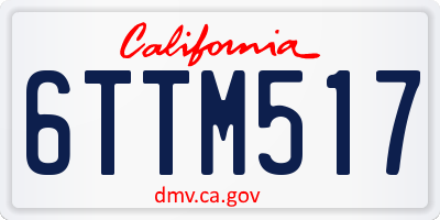 CA license plate 6TTM517