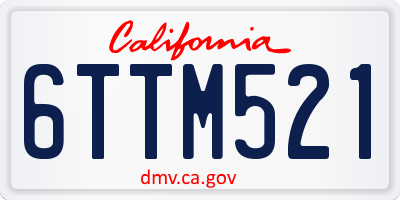 CA license plate 6TTM521