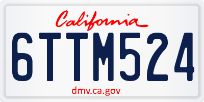 CA license plate 6TTM524