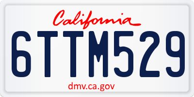 CA license plate 6TTM529